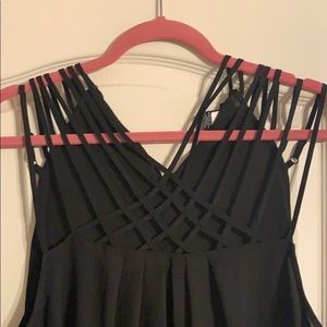 Torrid Black Caged Criss Cross Dressy Top